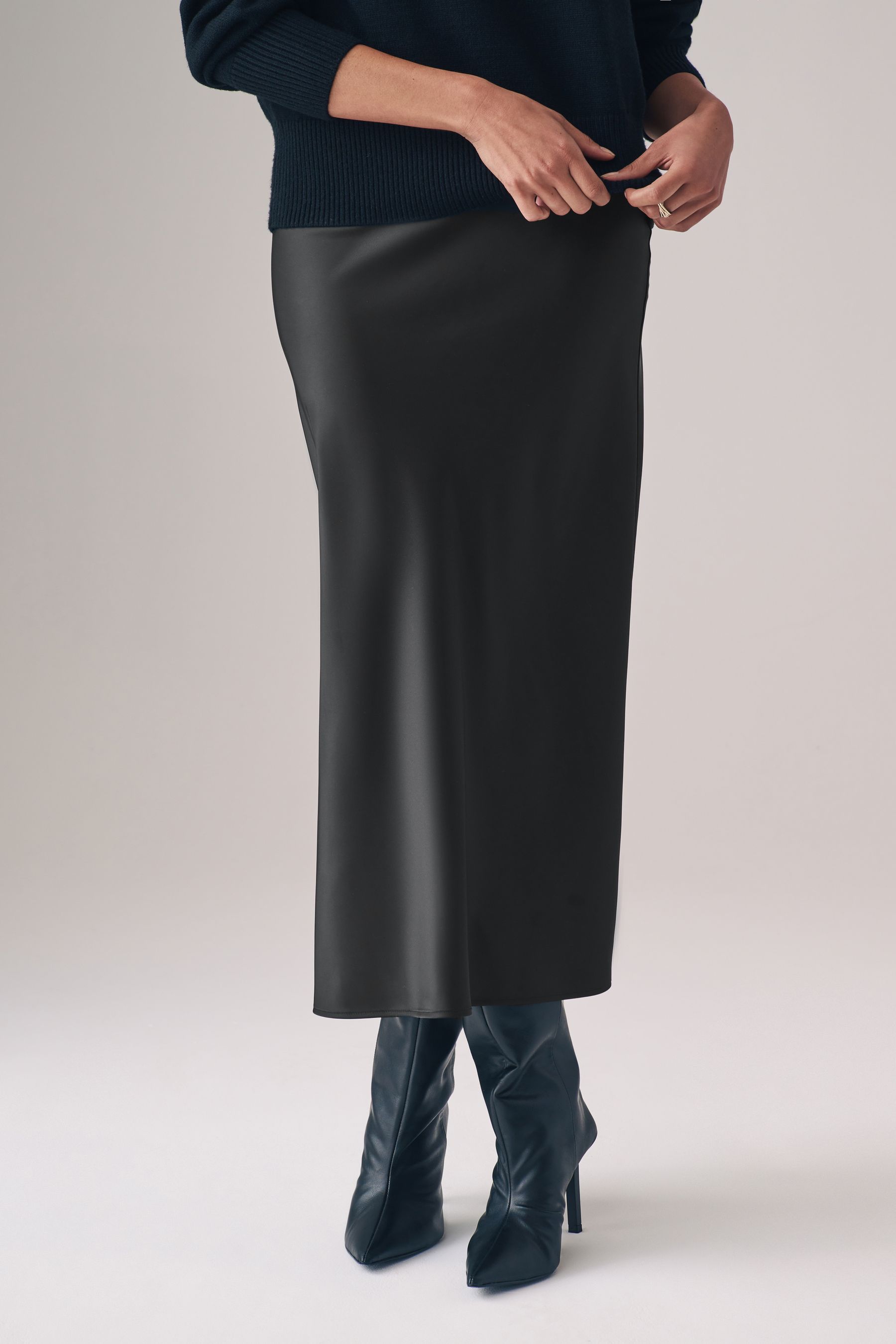 Buy The Set Berry Red Black 2 Pack Satin Midi Skirts from the Next UK online shop
