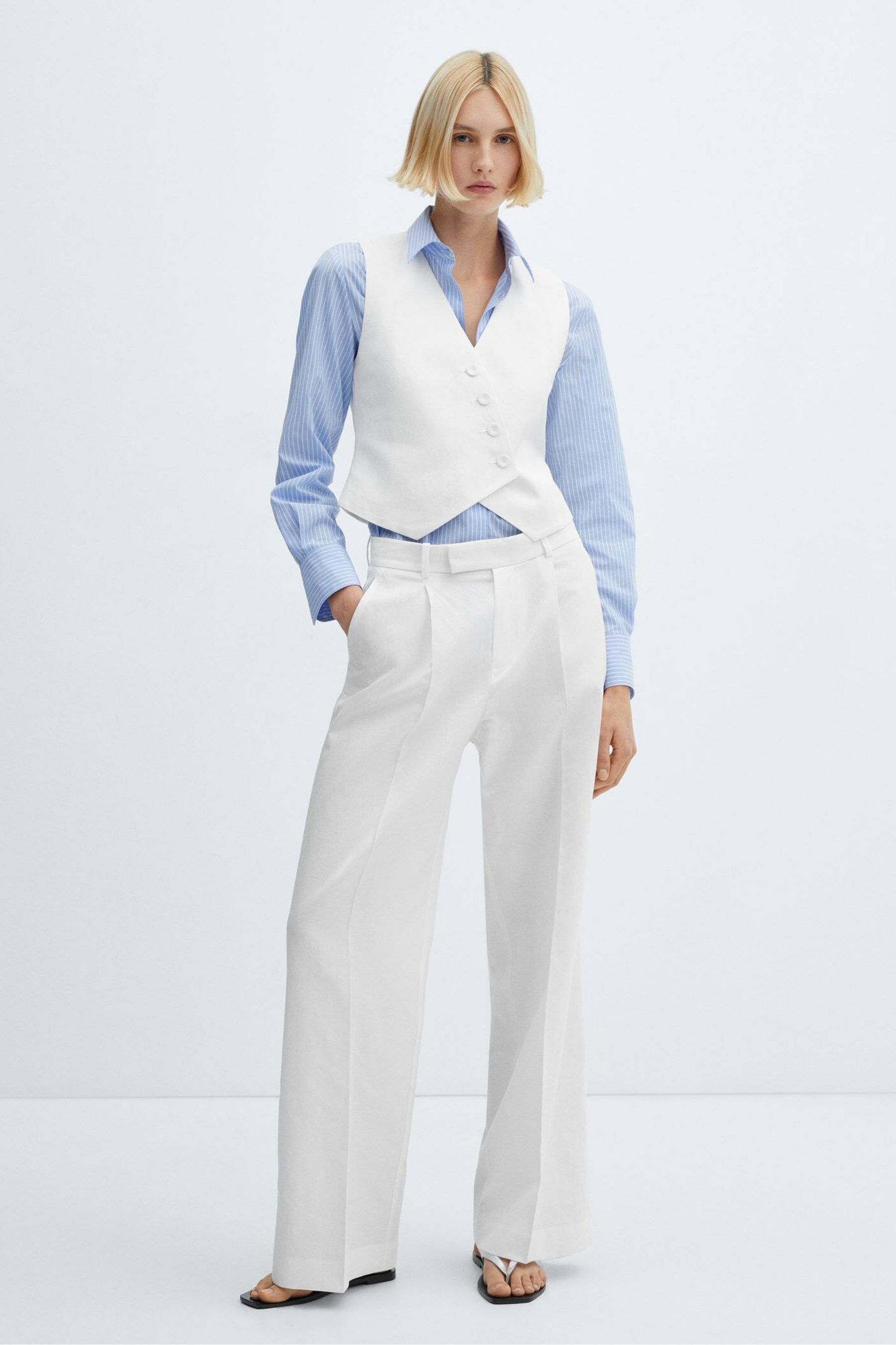 White suit with waistcoat on sale