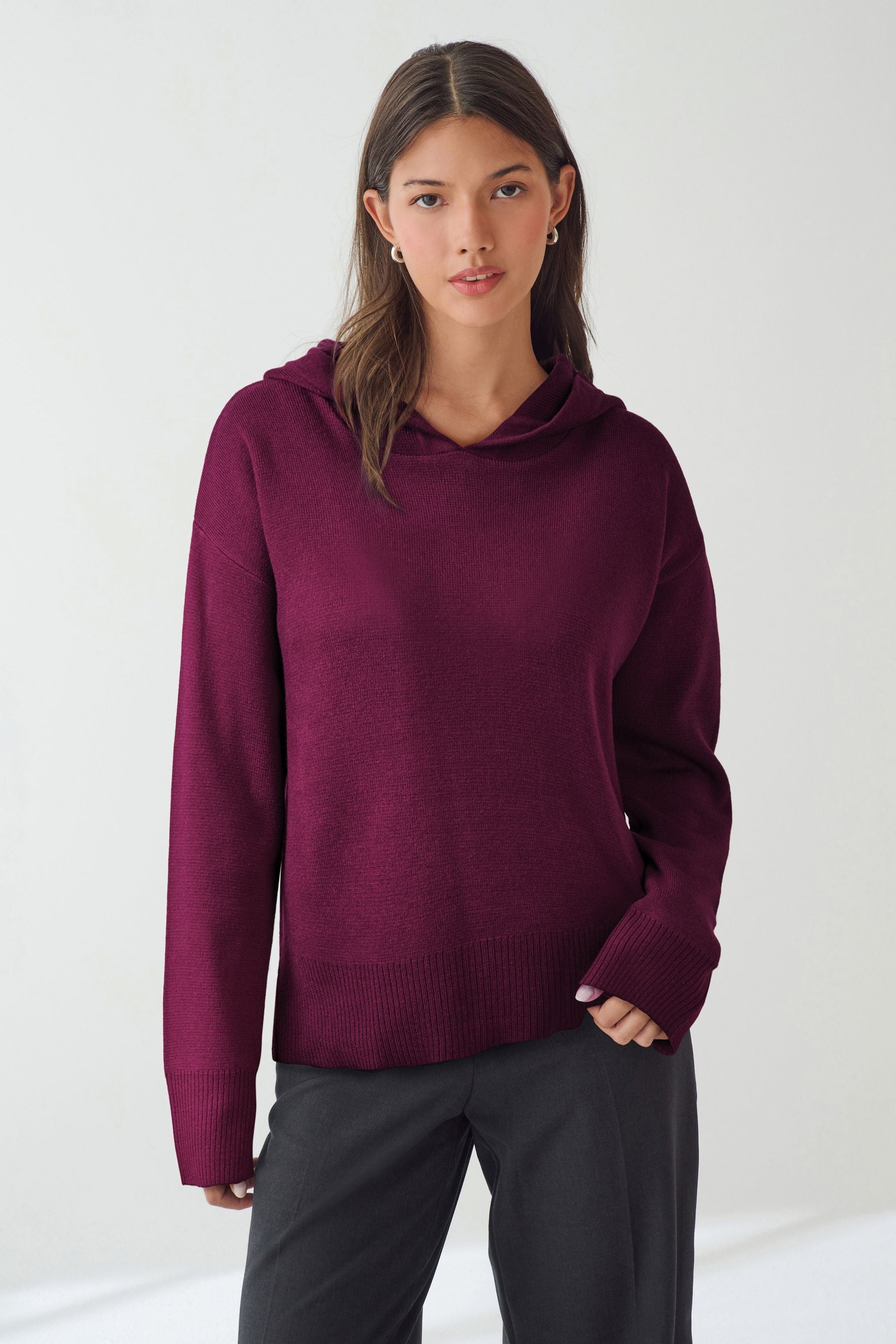 Buy Red Berry Cosy Soft Touch Knitted Jumper Hoodie from the Next UK online shop