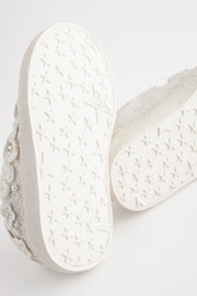 White Glitter Wide Fit (G) Butterfly Touch Fasten Strap Trainers - Image 4 of 6