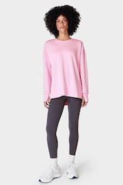 Sweaty Betty Chalk Pink After Class Longline Sweatshirt - Image 4 of 7