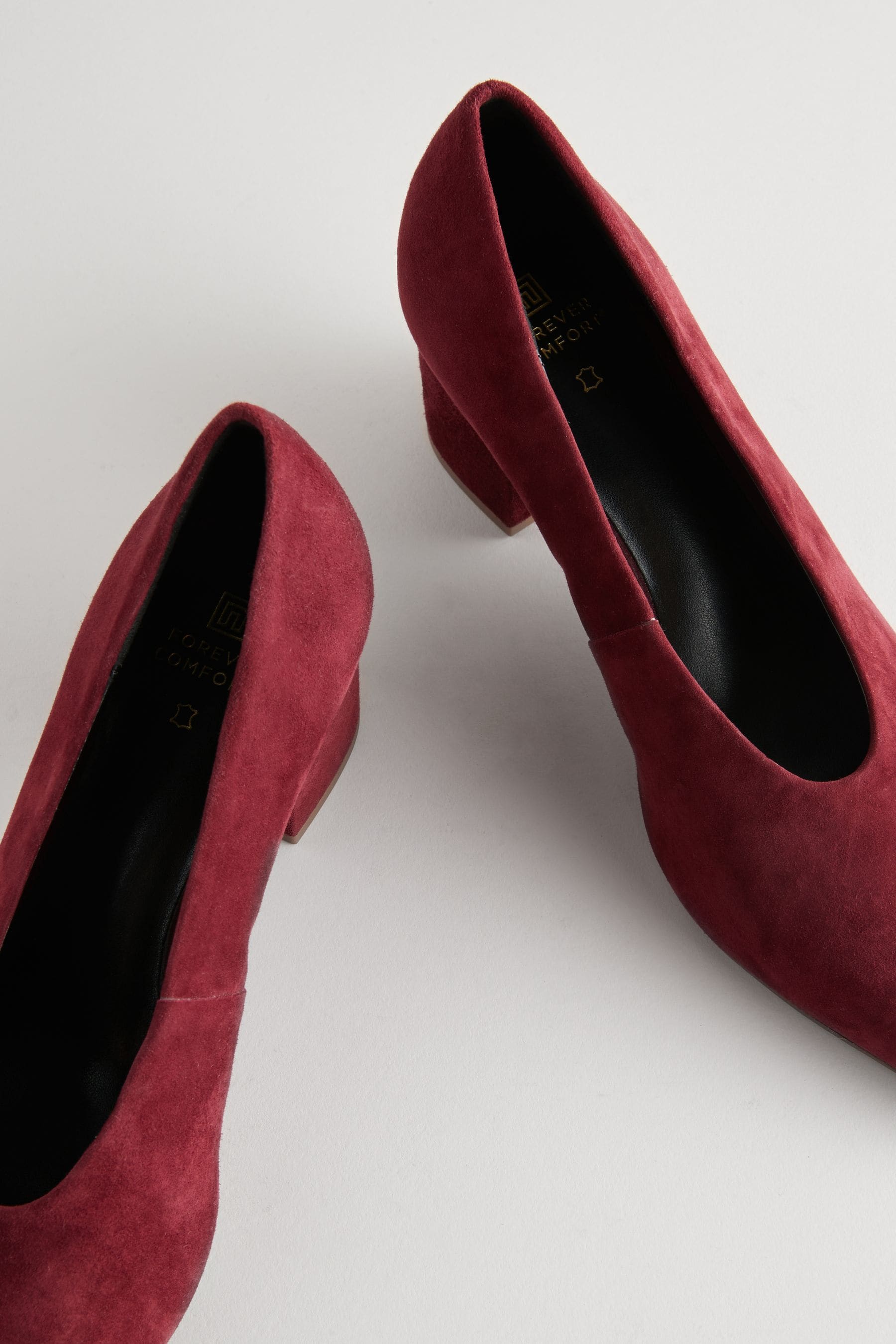Buy Berry Red Forever Comfort Leather Point Toe Low Block Heels from the Next UK online shop