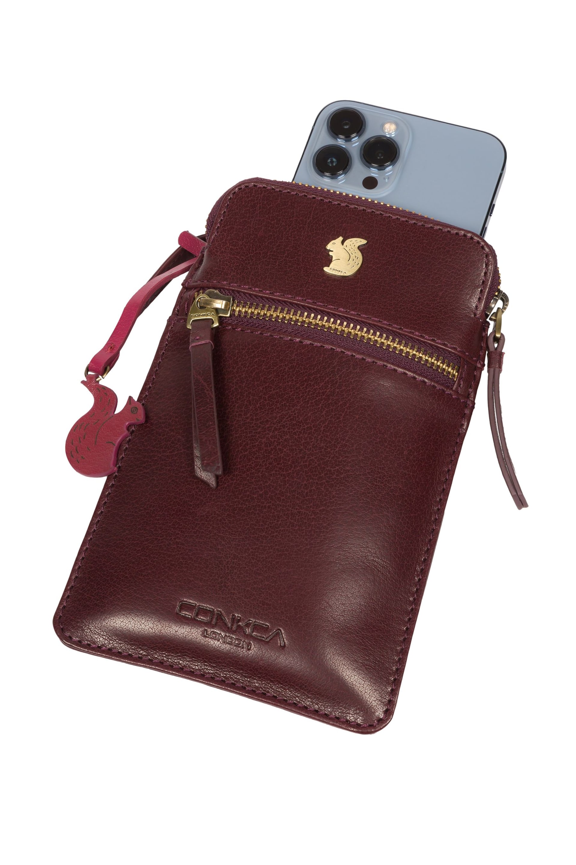Conkca Bambino Leather Cross-Body Phone Bag - Image 9 of 9