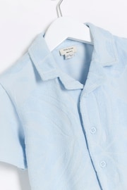 River Island Blue Boys Towelling Shirt And Shorts Set - Image 3 of 5