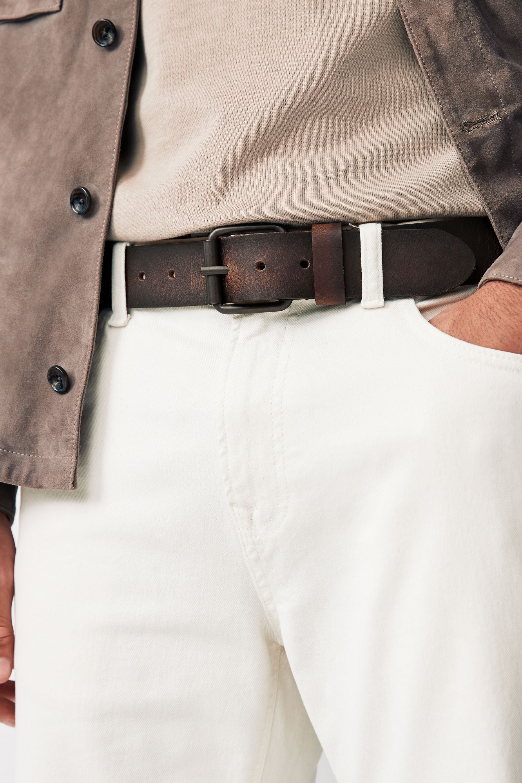 Buy Brown Casual Leather Belt from the Next UK online shop