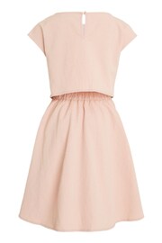 Calvin Klein Pink Fit And Flare Seersucke Dress - Image 5 of 6