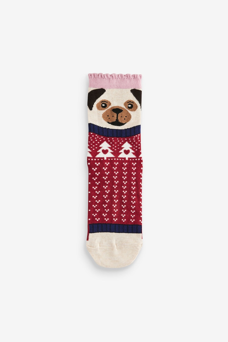 Dogs in Jumpers Christmas Pattern Ankle Socks 4 Pack - Image 2 of 7