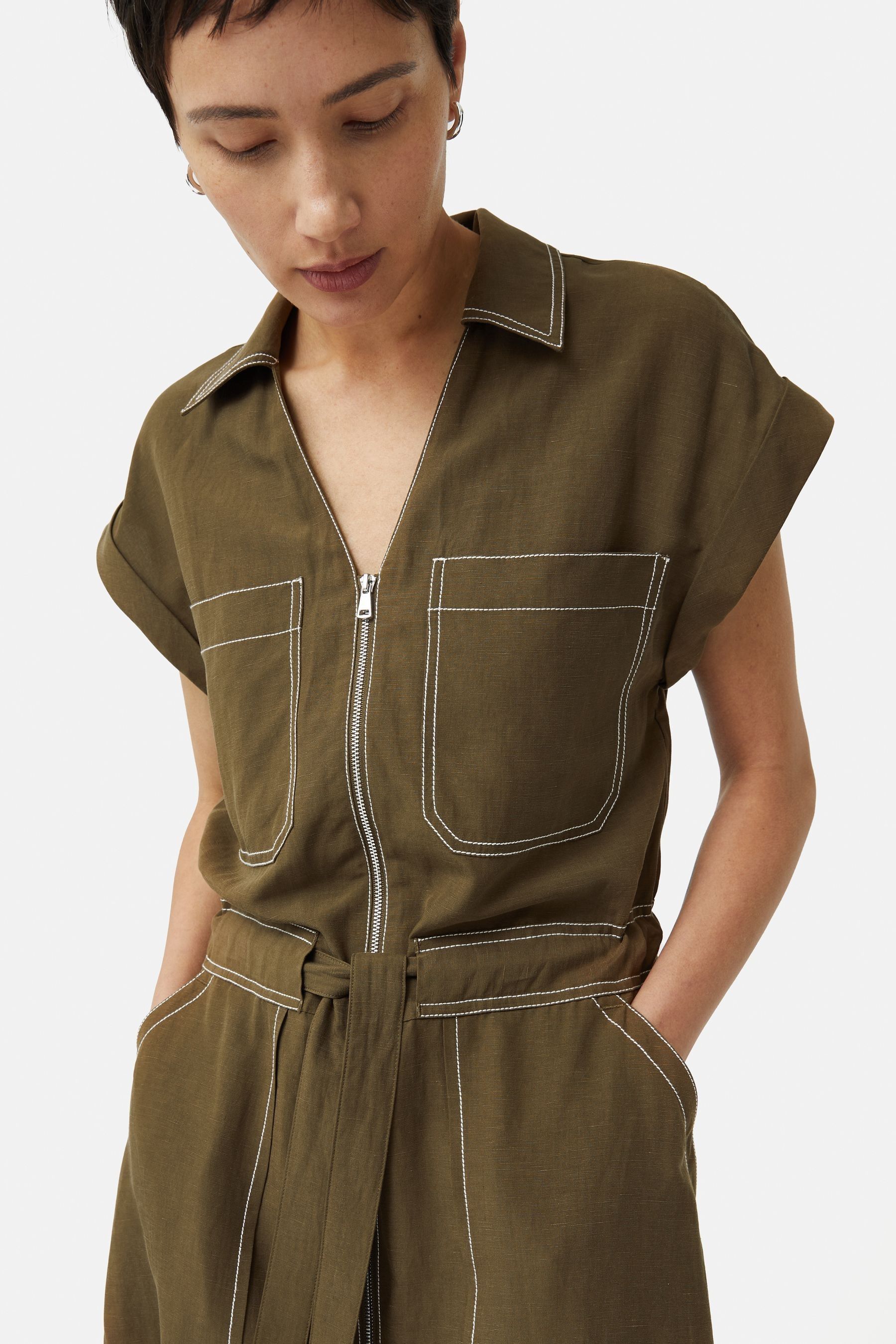 Buy Jigsaw Linen Lyocell Stitched Dress from Next Ireland