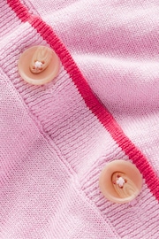 Boden Pink Maggie V-Neck 100% Linen Cardigan - Image 6 of 6