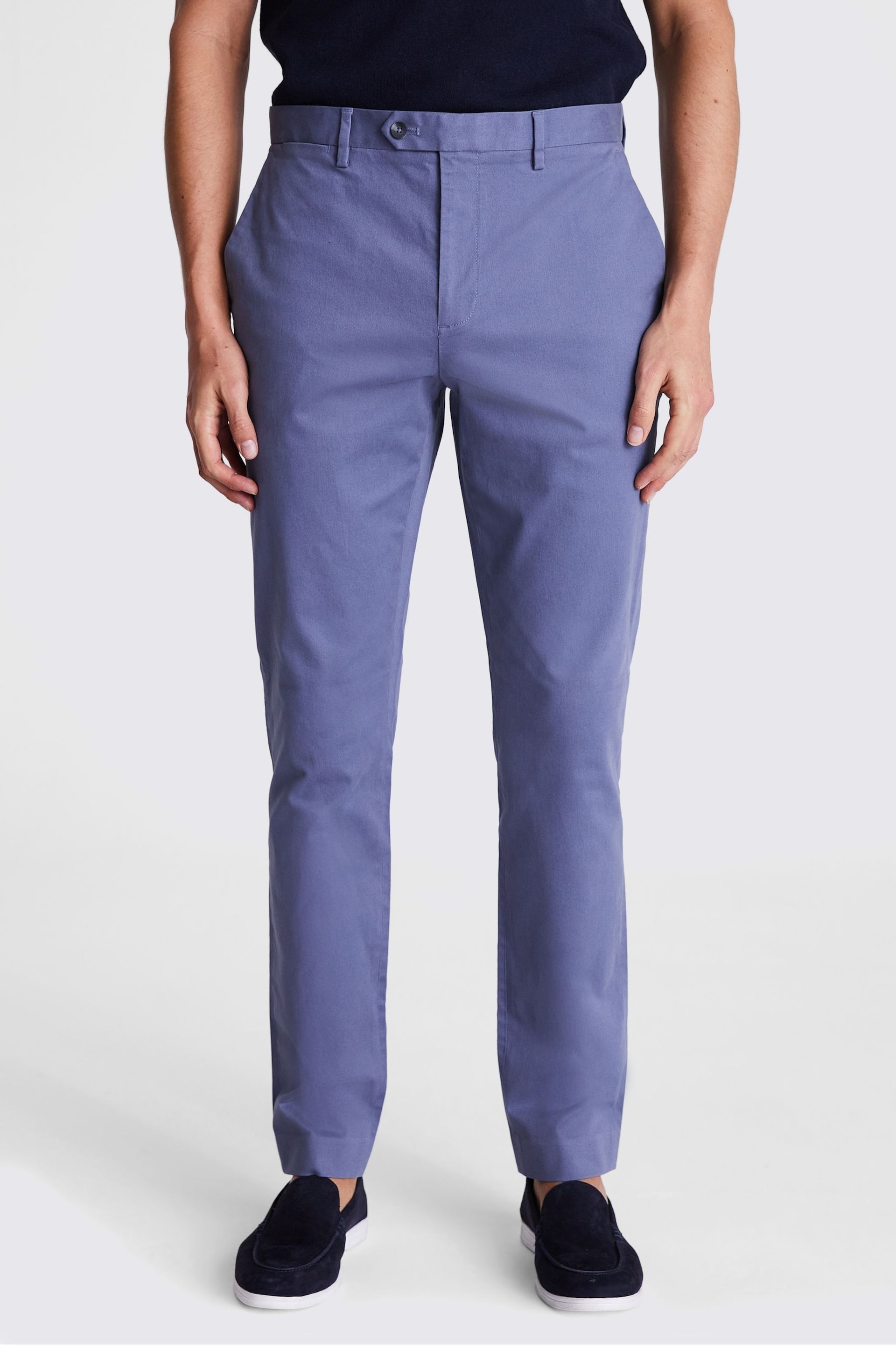 MOSS Dark Blue Slim Chino Trousers - Image 1 of 3