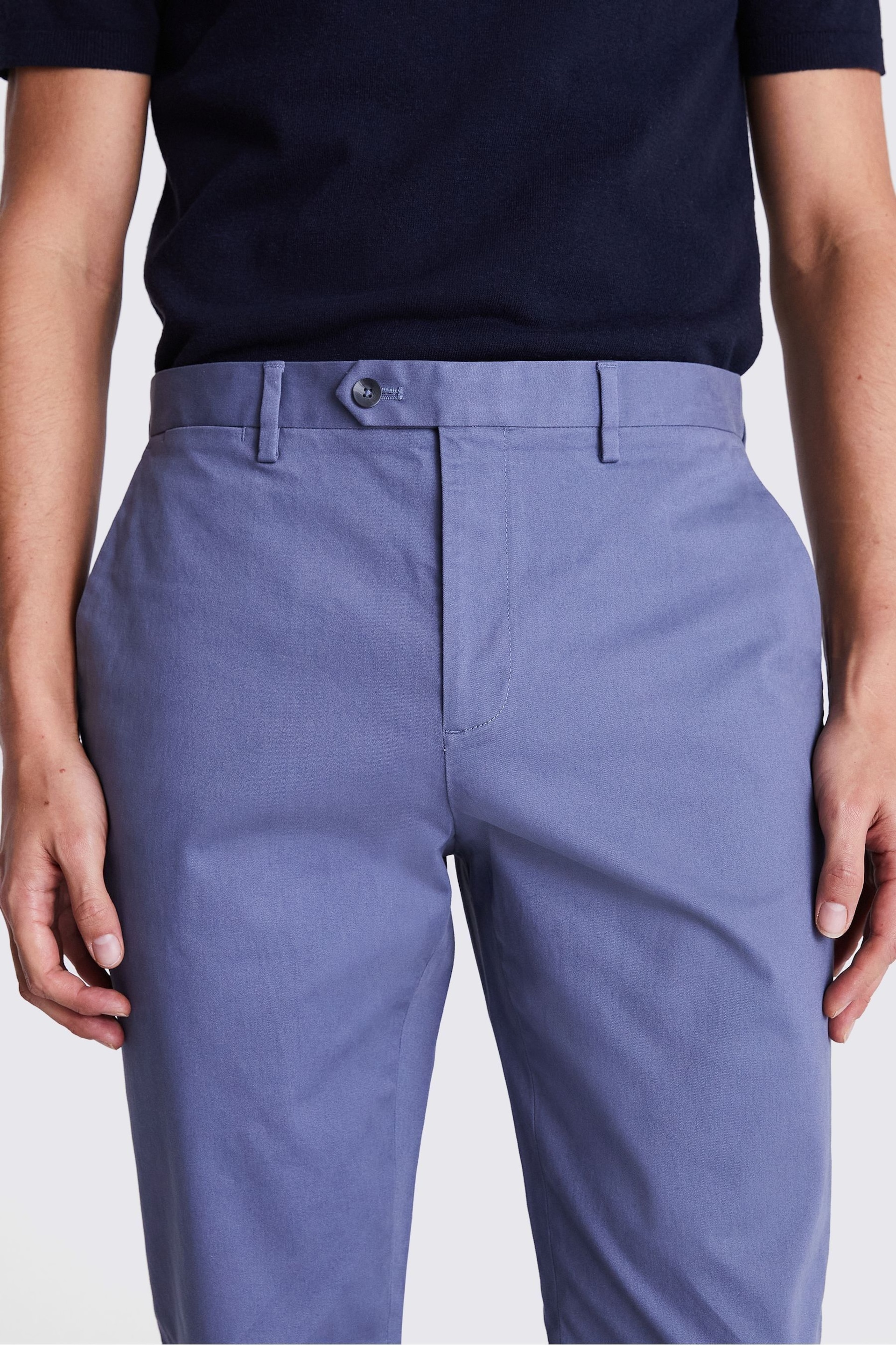 MOSS Dark Blue Slim Chino Trousers - Image 3 of 3