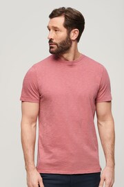Superdry Pink Crew Neck Slub Short Sleeved T-Shirt - Image 1 of 3