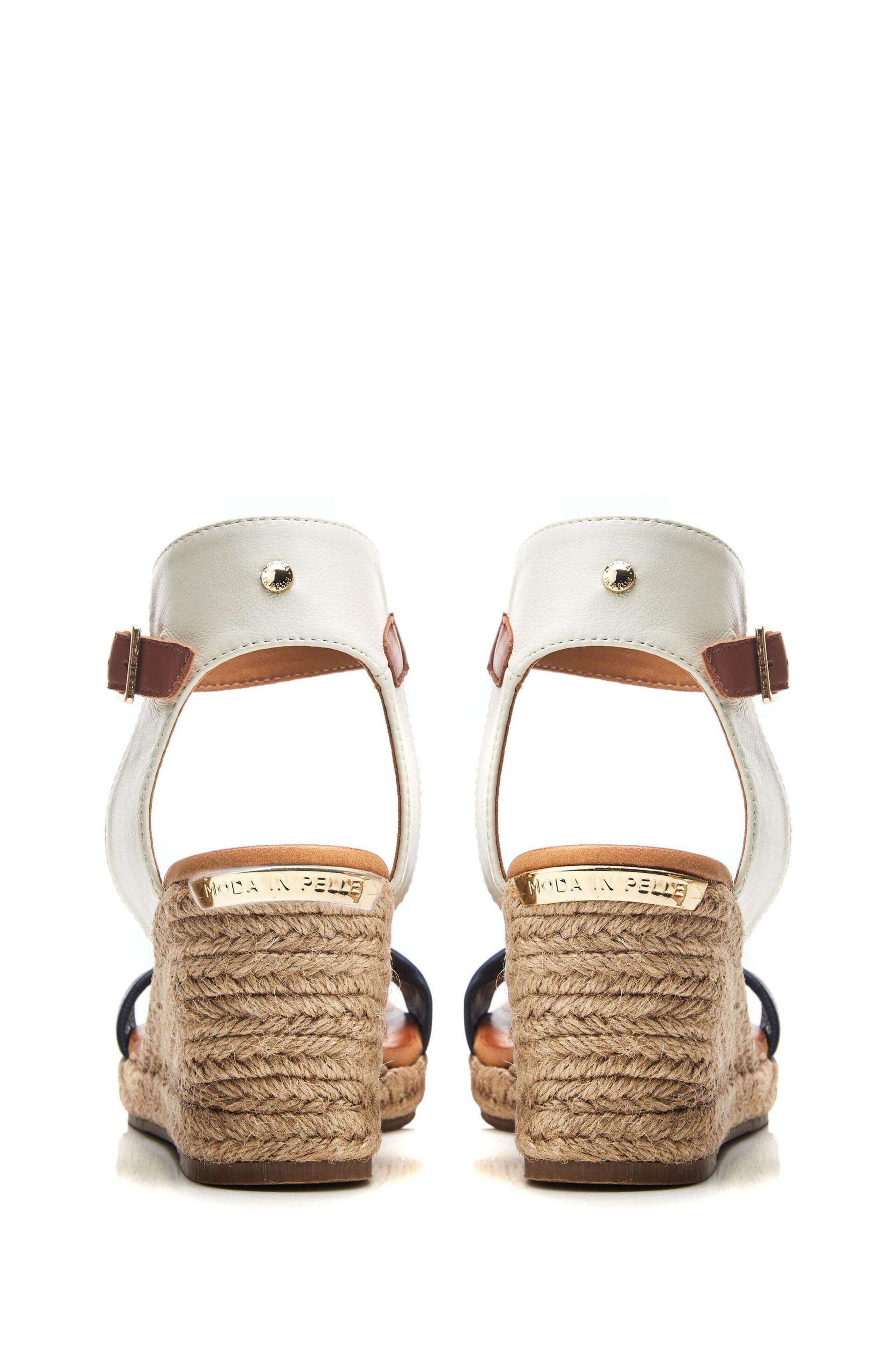 Moda in Pelle Phyllis Square Toe Two Strap Wedge Sandals - Image 3 of 4
