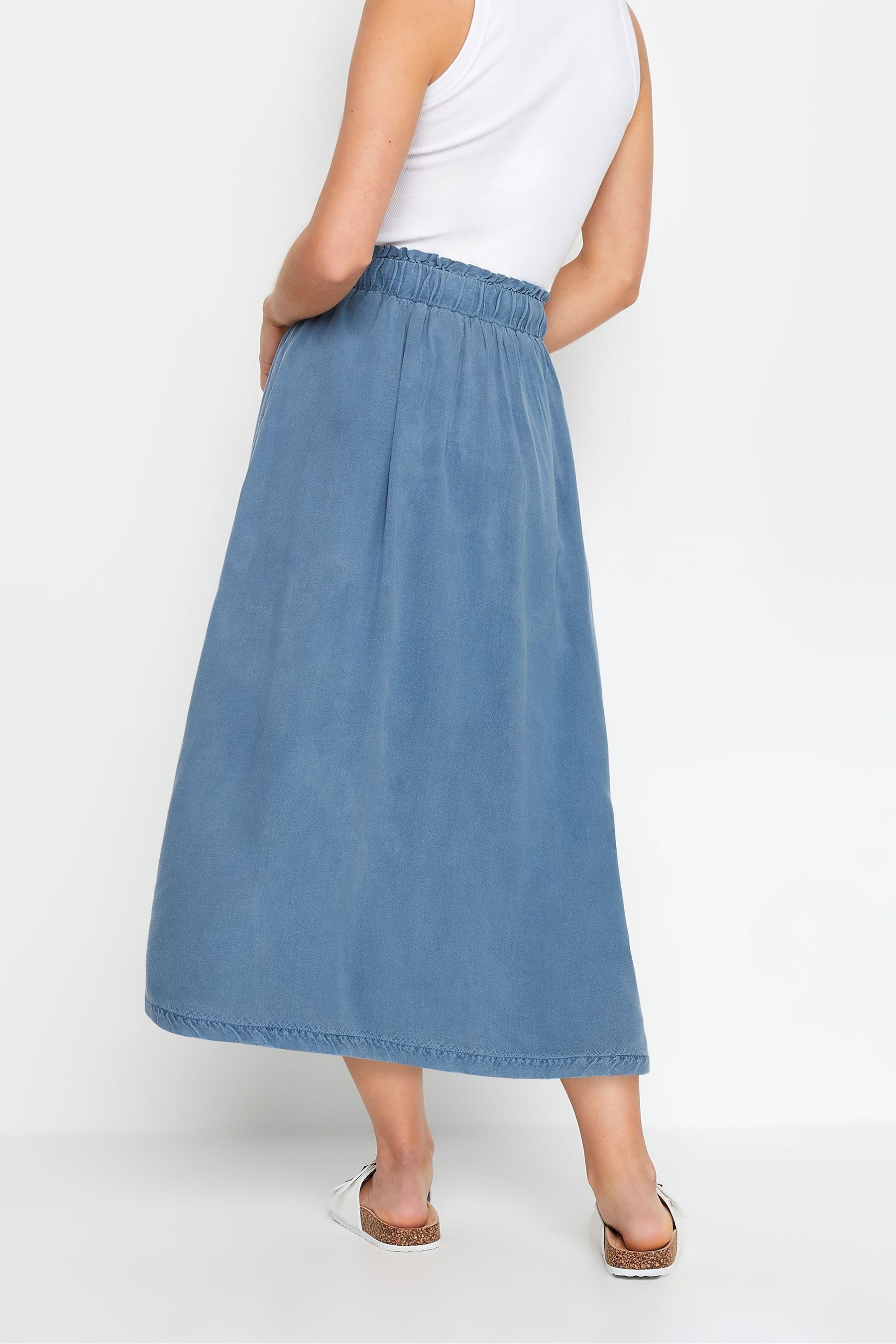 Petite button front midi skirt shop