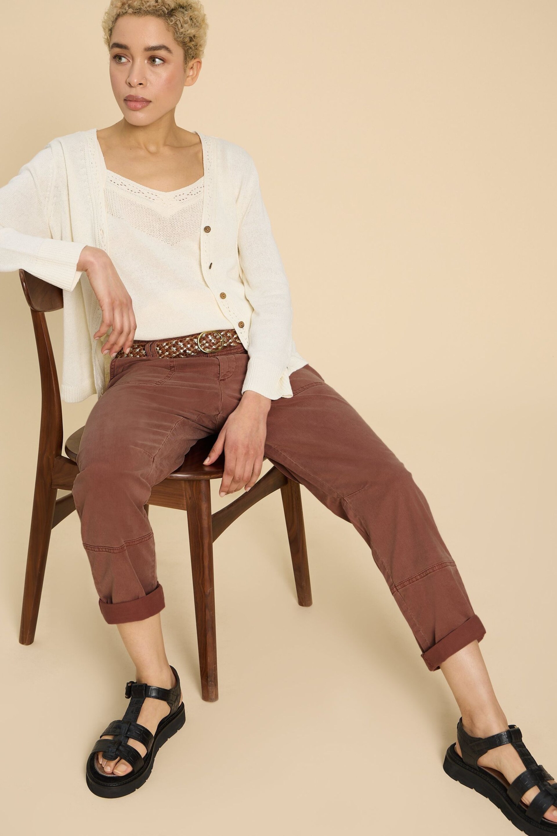 White Stuff Brown Blaire Trousers - Image 3 of 7