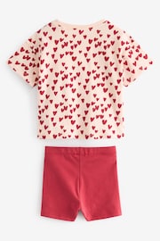 Pink Heart Bag T-Shirt & Cycle Shorts Set (3mths-7yrs) - Image 2 of 3