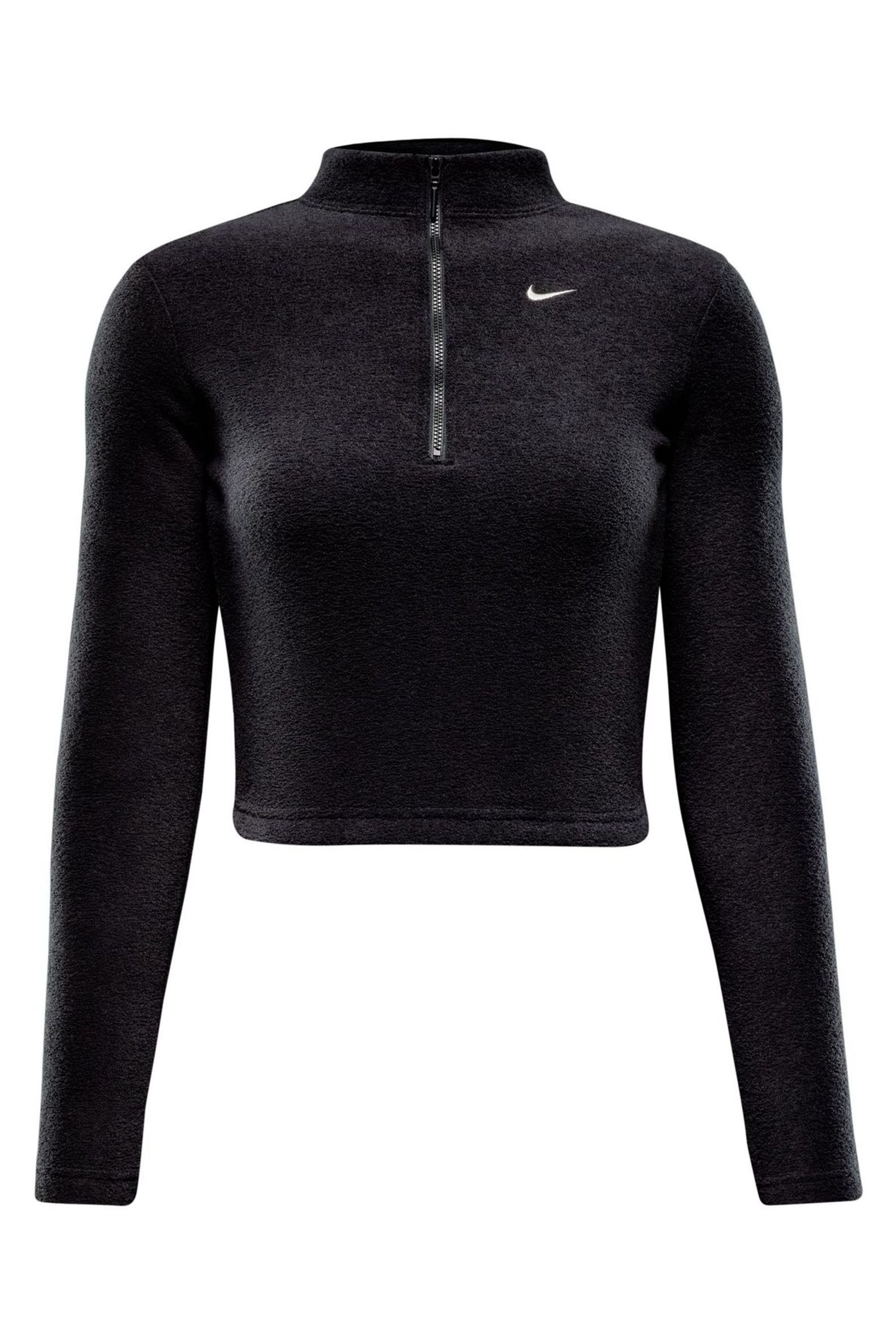 Buy Nike Black Chrome Phoenix Plush Half Zip Cozy Fleece Slim Fit Long Top from the Next UK online shop