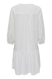 ONLY White Cheesecloth Embroidered Summer Smock Dress - Image 7 of 7