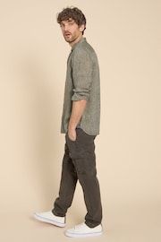 White Stuff Green Pembroke Long Sleeve Linen Shirt - Image 3 of 7