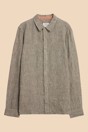 White Stuff Green Pembroke Long Sleeve Linen Shirt - Image 5 of 7