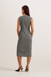 Ted Baker Grey Yutakad Tailored Midi Dress With Front Split - Image 3 of 5