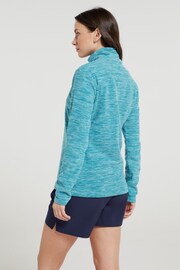 Mountain Warehouse Turquoise Blue Womens Snowdon Melange Half-Zip Fleece - Image 2 of 5