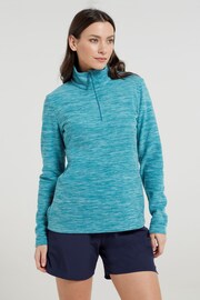 Mountain Warehouse Turquoise Blue Womens Snowdon Melange Half-Zip Fleece - Image 3 of 5
