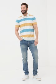 FatFace Yellow Stripe Polo Shirt - Image 5 of 6