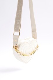 River Island Cream Girls Heart Chain Nylon Bag - Image 4 of 6