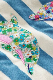 Boden Blue Appliqué Towelling Throw-On Poncho - Image 4 of 4