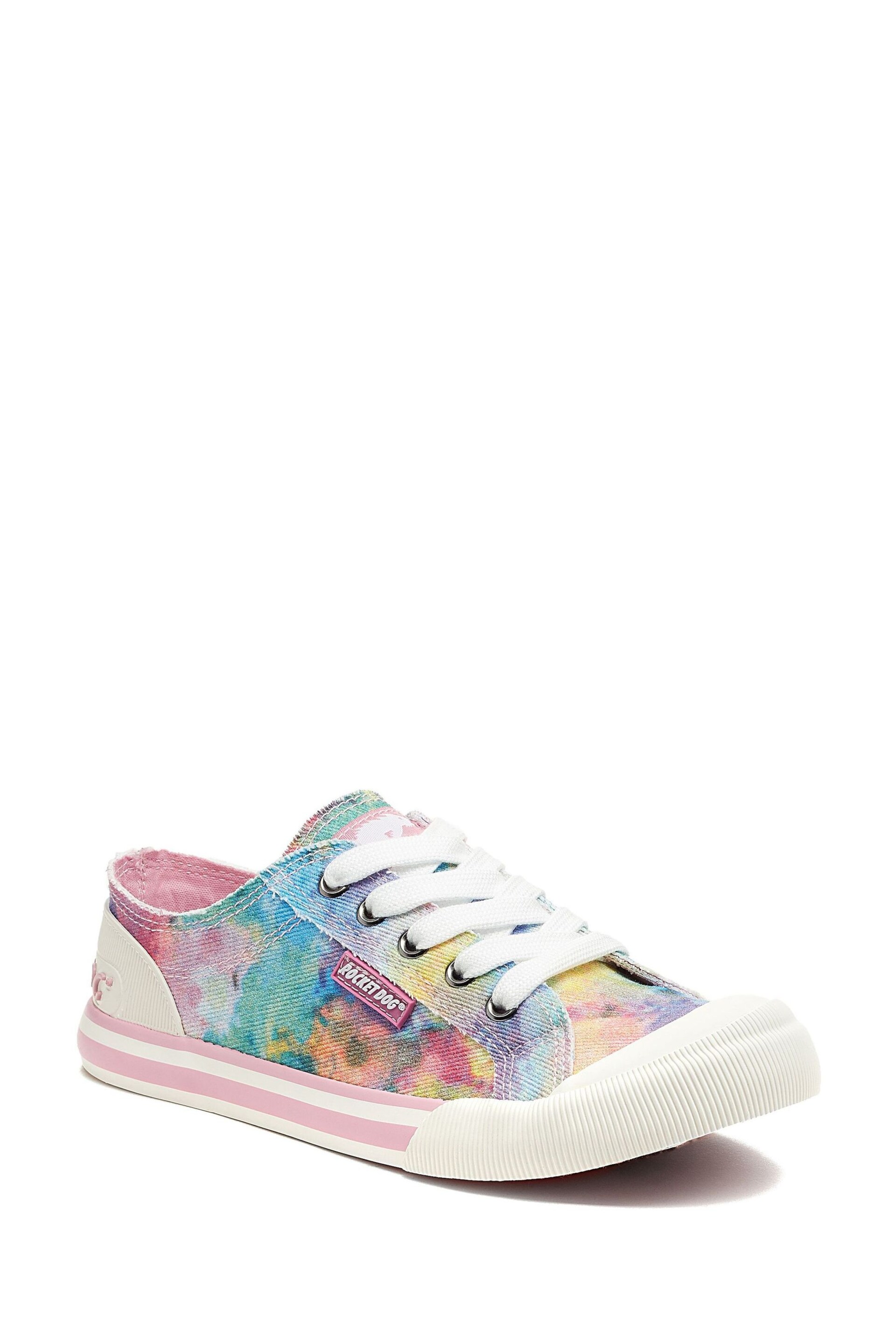 Rocket Dog Pink Jazzin Candy Tie Dye Cotton Trainers - Image 1 of 3