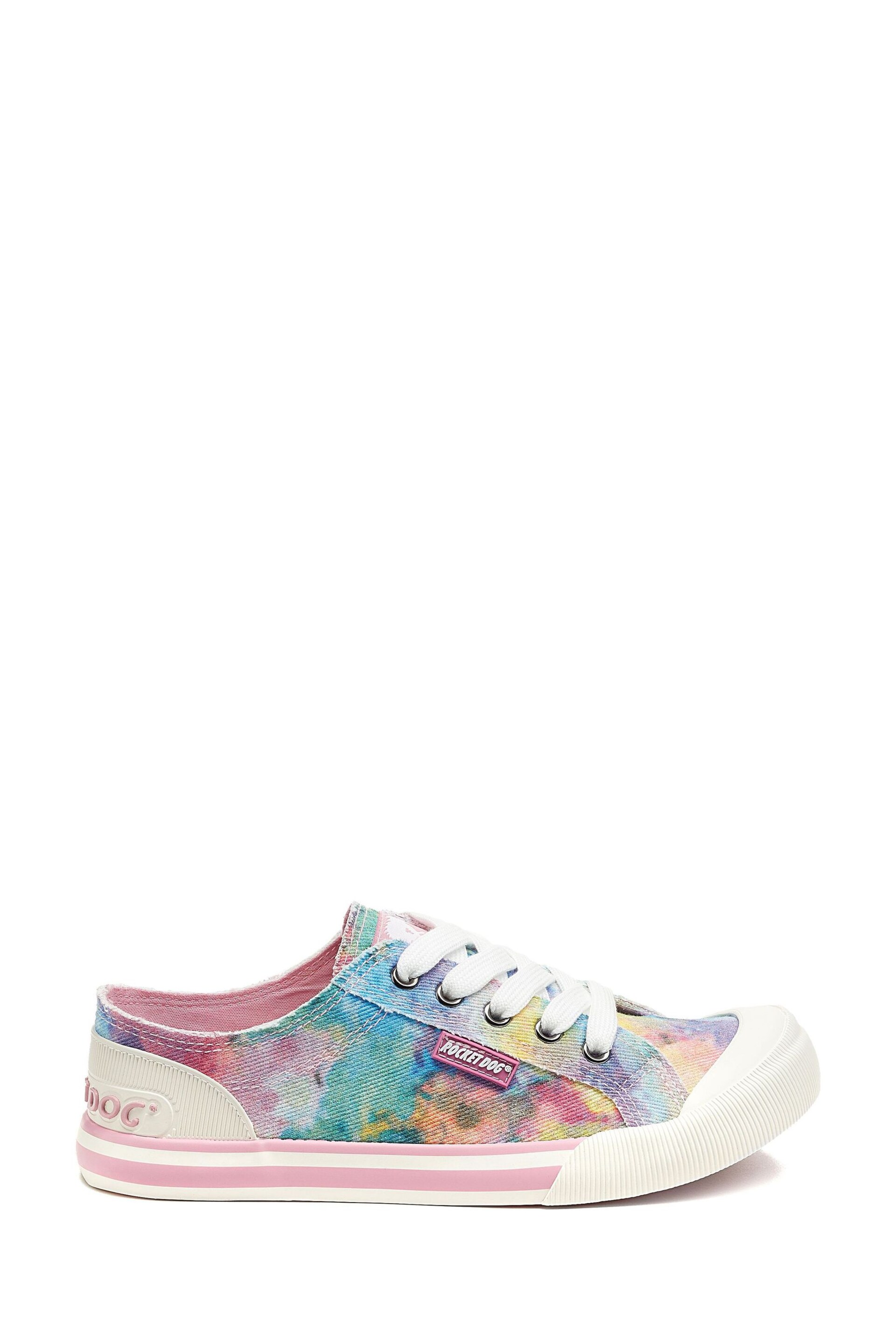 Rocket Dog Pink Jazzin Candy Tie Dye Cotton Trainers - Image 2 of 3