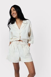 Chelsea Peers Natural Poplin Micro Stripe Short Pyjama Set - Image 3 of 5