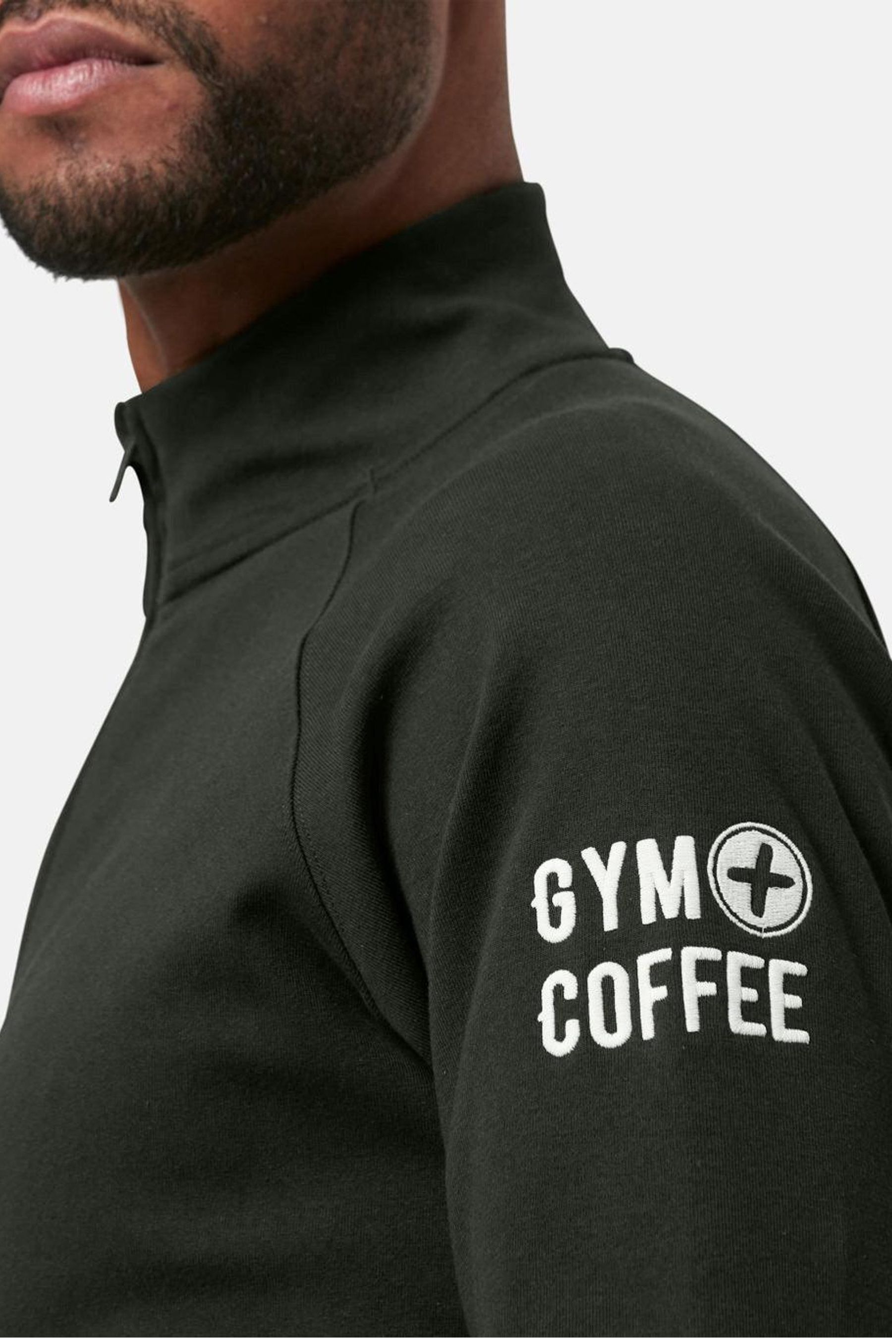 Buy Gym Coffee Khaki Green Mens Chill Quarter Zip Sweatshirt from Next Denmark