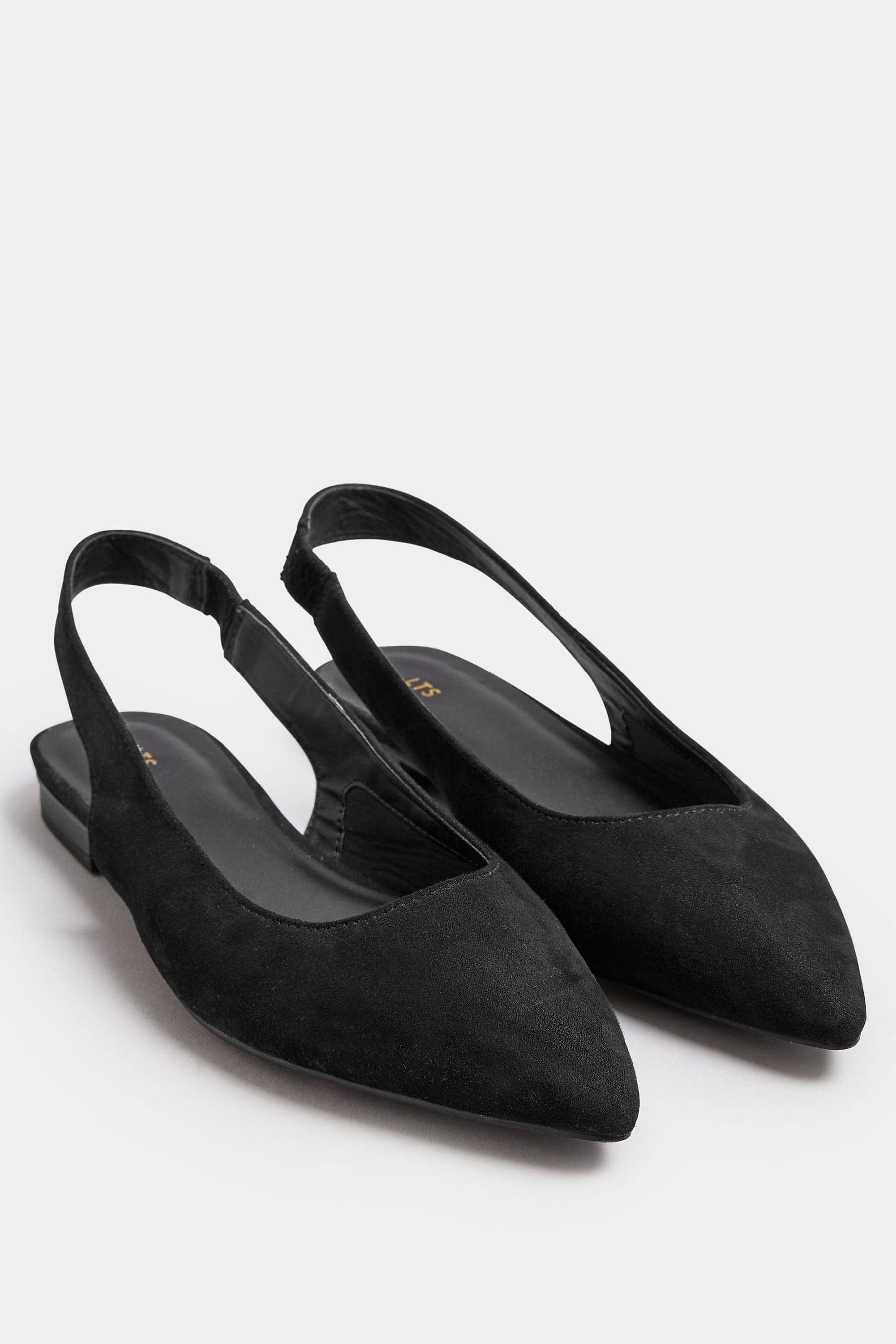 Buy Long Tall Sally Black Flat Point Slingback Shoes from Next Luxembourg