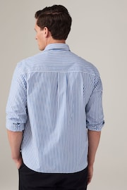 Blue/White 100% Cotton Stripe Long Sleeve Shirt - Image 2 of 8