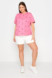 Yours Curve Pink LIMITED COLLECTIONEmbroidered Watermelon T-Shirt - Image 2 of 5