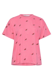 Yours Curve Pink LIMITED COLLECTIONEmbroidered Watermelon T-Shirt - Image 5 of 5