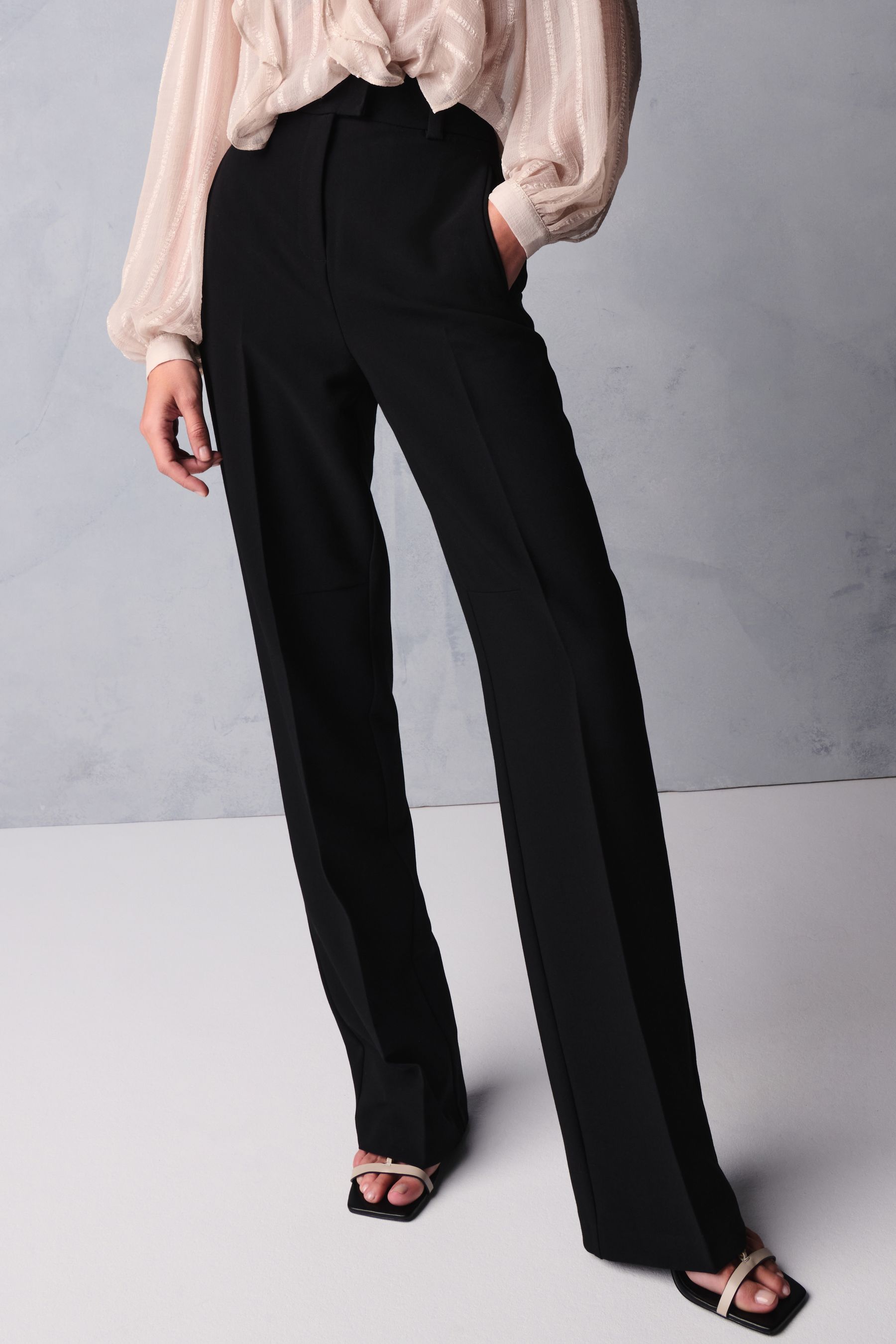 Buy Black Twill Straight Trousers from the Next UK online shop