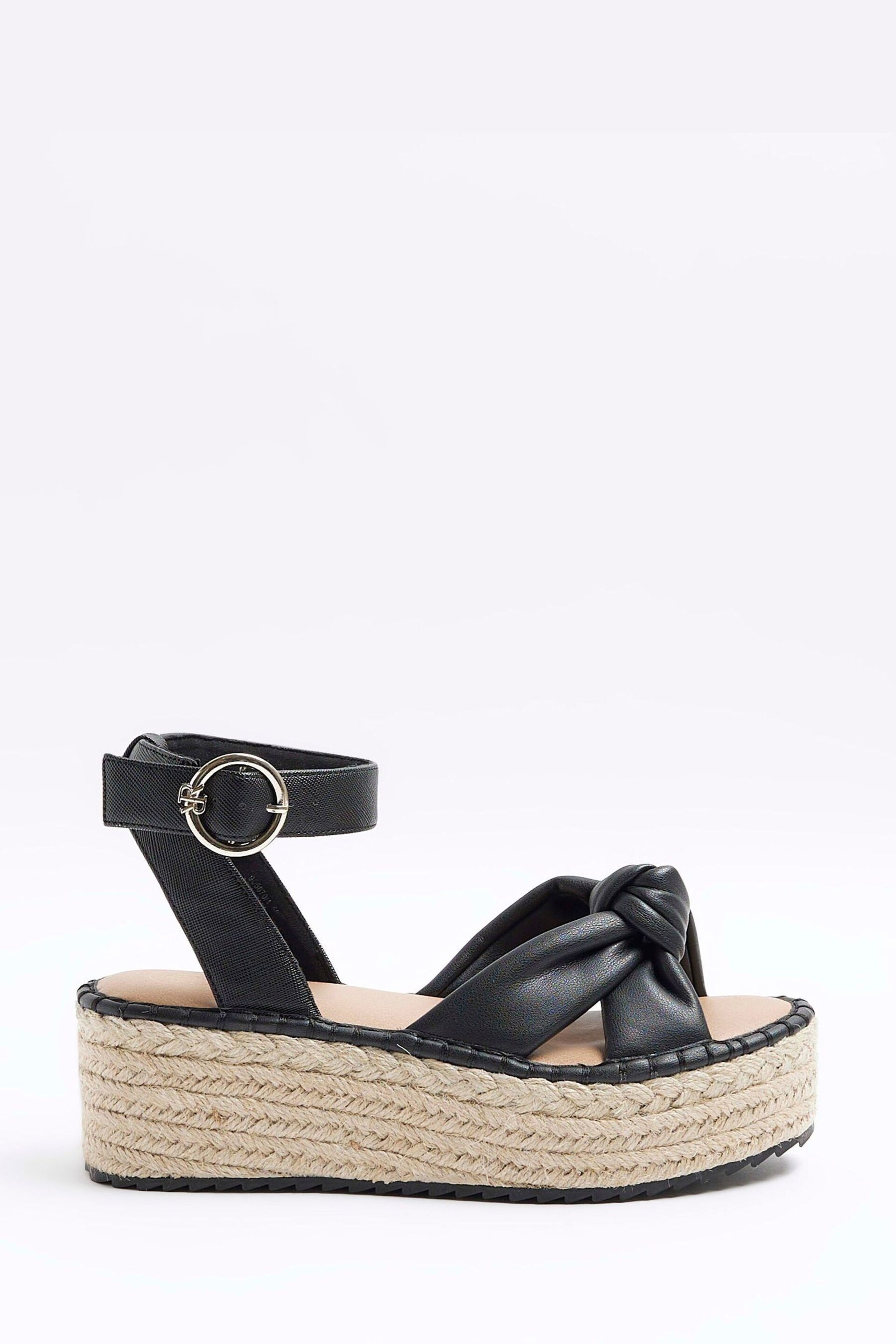 River Island Black Wide Fit Espadrille Sandals - Image 2 of 5