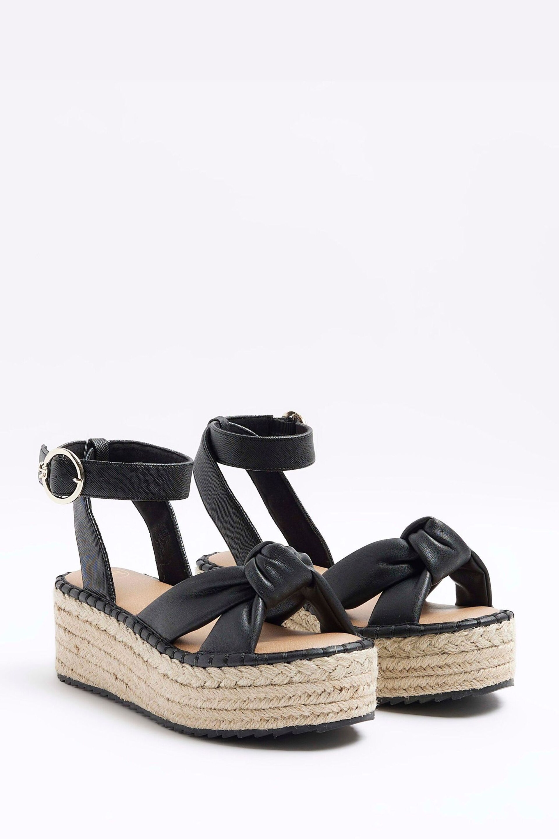 River Island Black Wide Fit Espadrille Sandals - Image 3 of 5