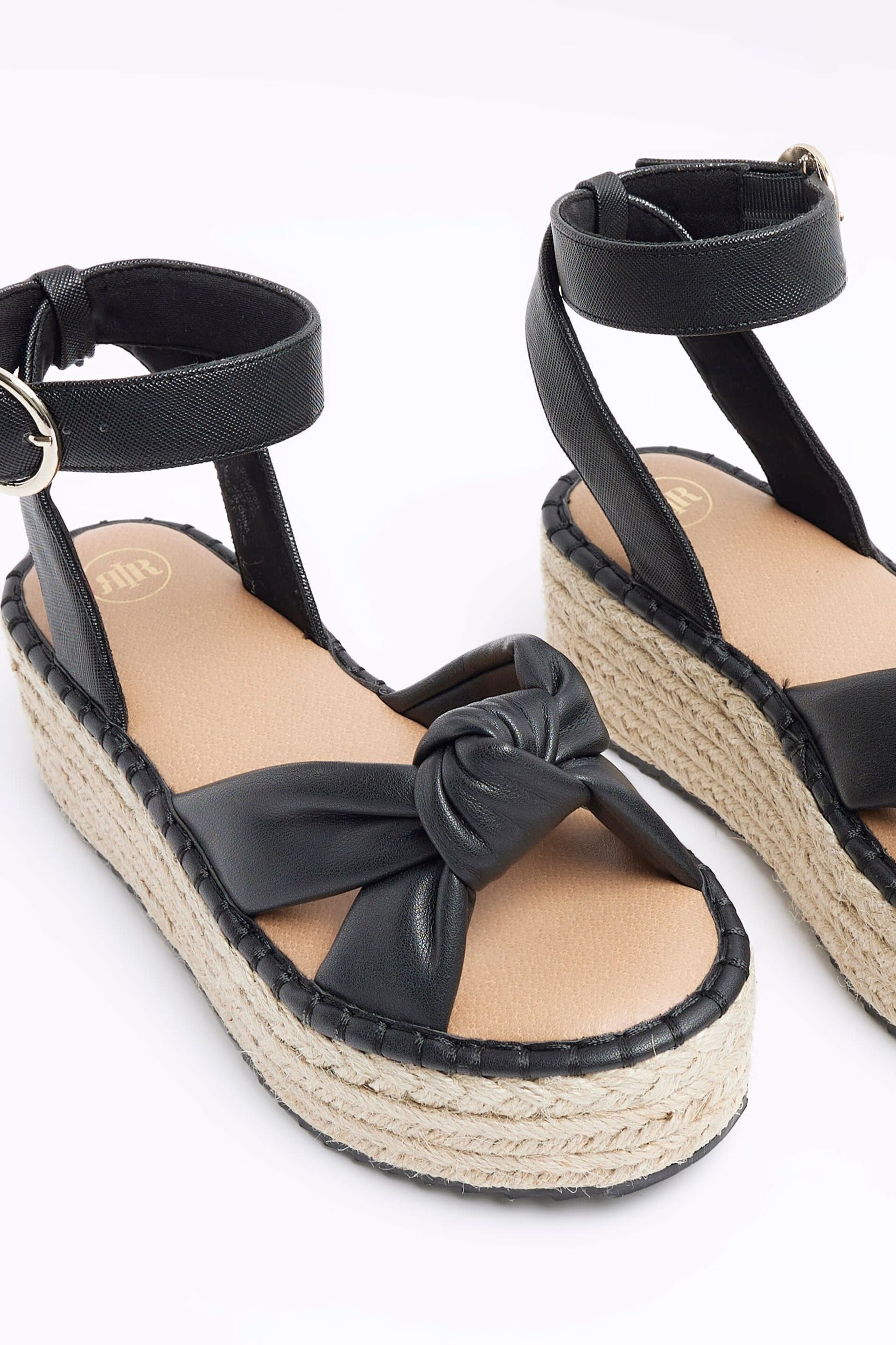 River Island Black Wide Fit Espadrille Sandals - Image 5 of 5