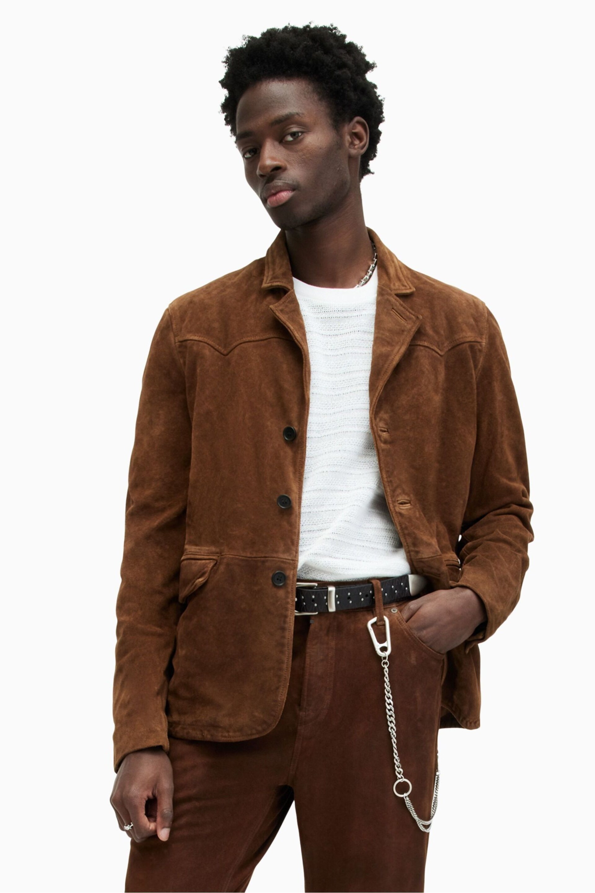 AllSaints Brown Hornett Blazer - Image 1 of 7