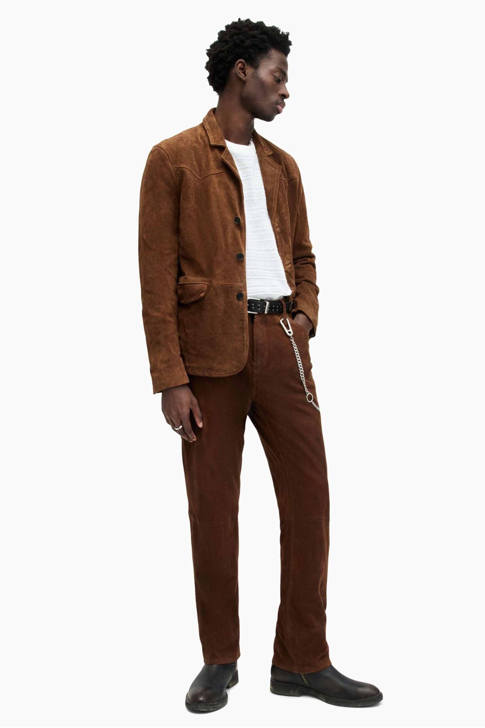 AllSaints Brown Hornett Blazer - Image 3 of 7