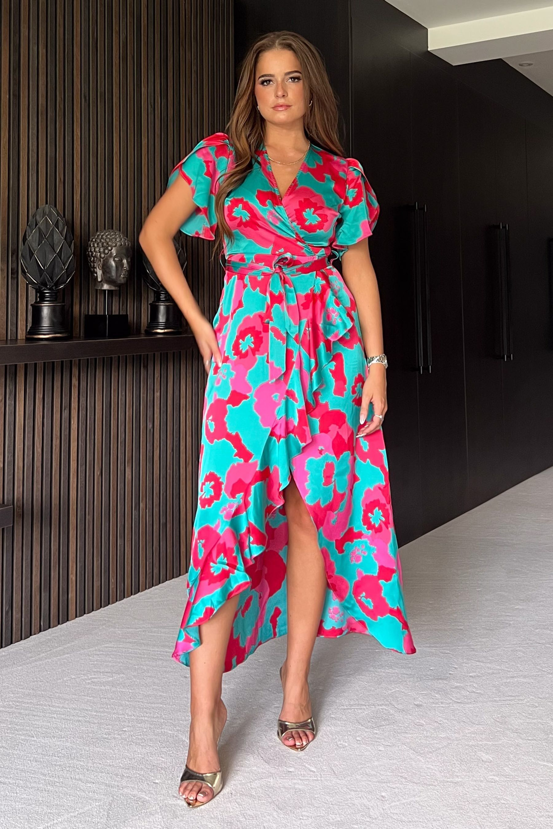 Floral split dress top