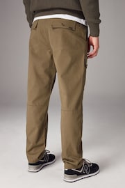 Tan Brown Regular Fit 100% Cotton Utility Pocket Cargo Trousers - Image 3 of 11