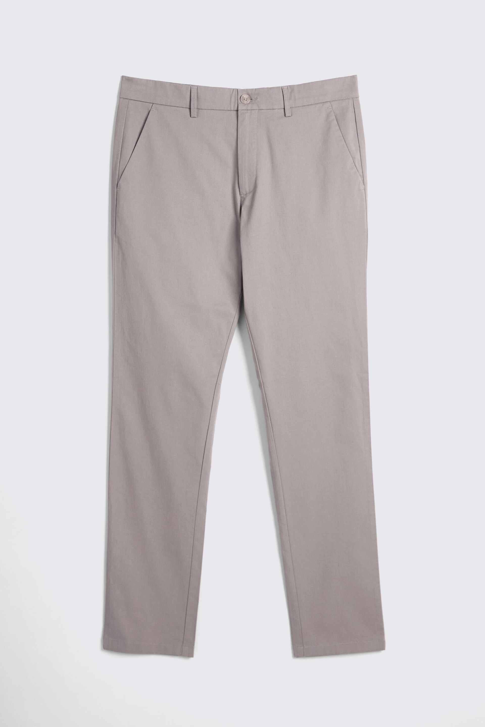 MOSS Silver Grey Tailored Fit Stretch Chinos - Image 4 of 5