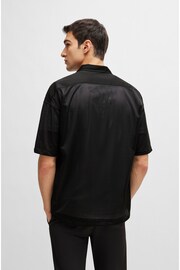 BOSS Black Relaxed-Fit Shirt in Jersey Mesh With Camp Collar - Image 2 of 6