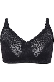 Yours Curve Black Hi Shine Lace Non-Wired Bra - Image 3 of 4