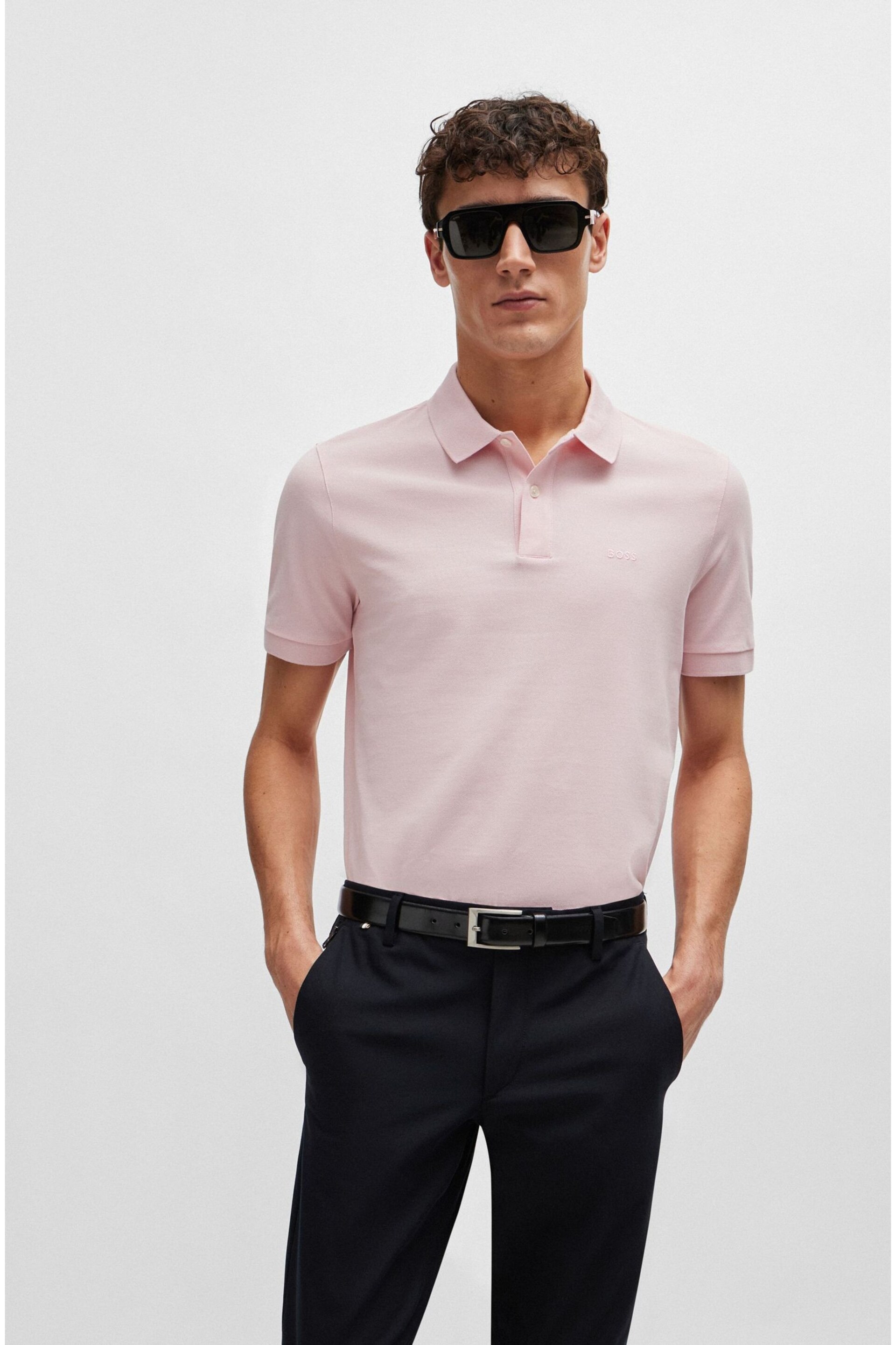 BOSS Pink Pallas Polo Shirt - Image 1 of 5